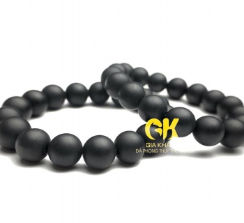 Vòng tay Obsidian nhám 10mm